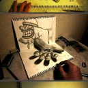 3D Illusion Sketchbook Drawings