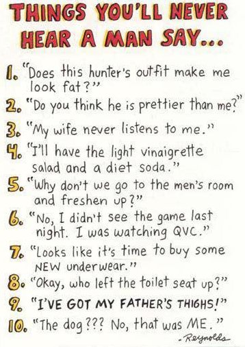 Things You Ll Never Hear A Man Say… Funlexia Funny Pictures