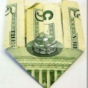 So a 5$ bill when folded makes a picture of pancakes