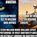 Avatar vs. Curiosity