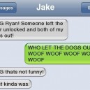 Text Message – Who let the dogs out