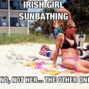 Irish girl sunbathing