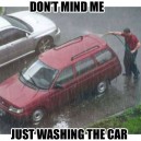 Washing the car
