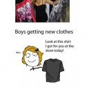 Girls vs Boys Getting new clothes