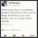Give Lance Armstrong a break!