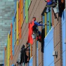Window cleaners at a Children’s Hospital
