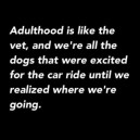Adulthood is like the vet