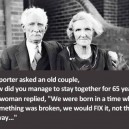 Wise words from old couple