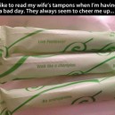 Motivational tampons