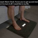 Carpet alarm clock