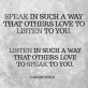 The importance of listening