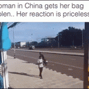Priceless reaction of robbed woman