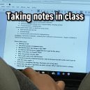 Taking notes in class