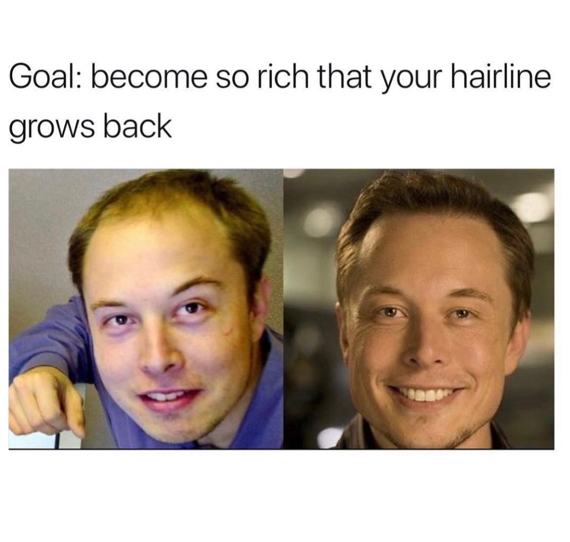 Goal Become So Rich That Your Hairline Grow Back