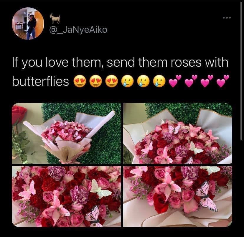 If You Love Them Send Them Roses With Butterflies