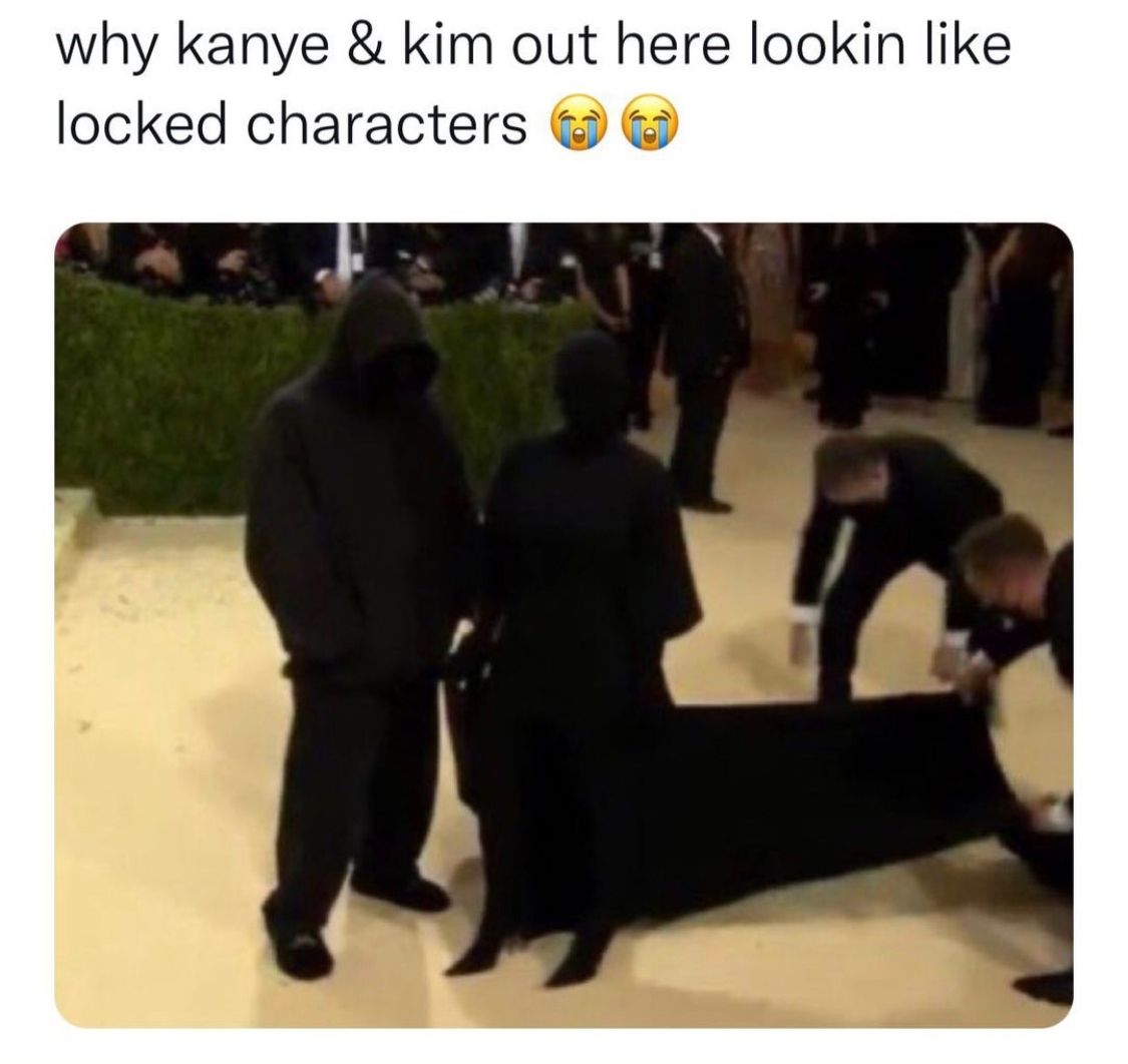 Why Kanye Kim Out Here Looking Like Locked Characters